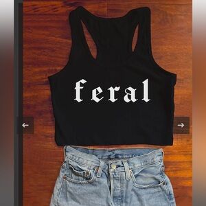 NWT- Feral Gothic Font Tank Top